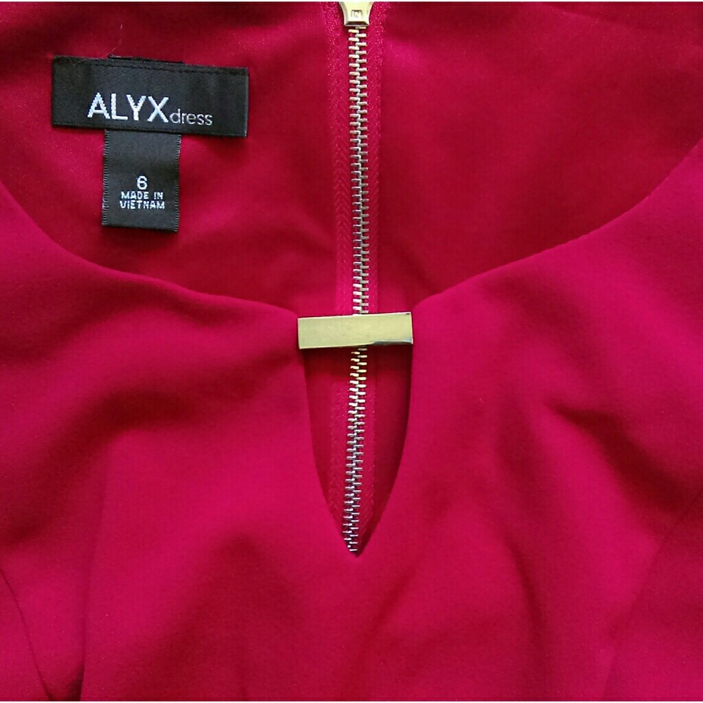 Bright Red Fancy Professional Business Dress - Picture 3 of 6